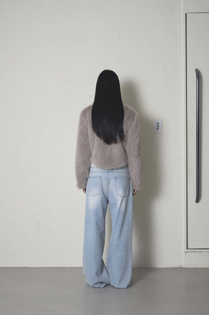 FAUX FUR JACKET ASH GREY