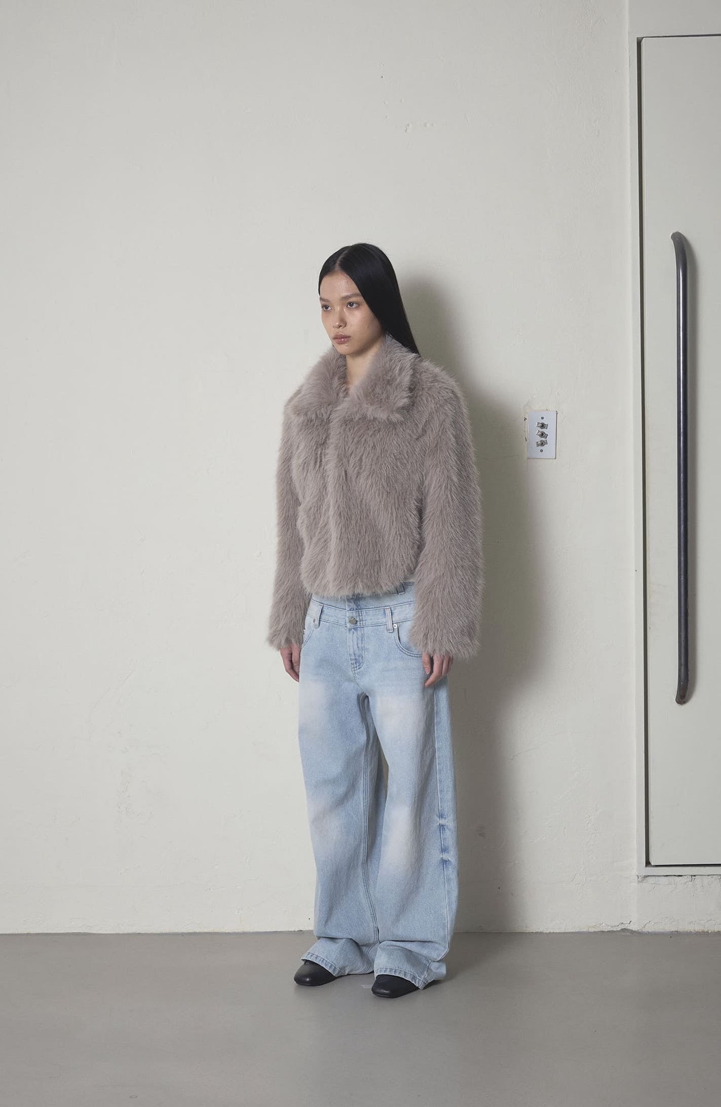 FAUX FUR JACKET ASH GREY