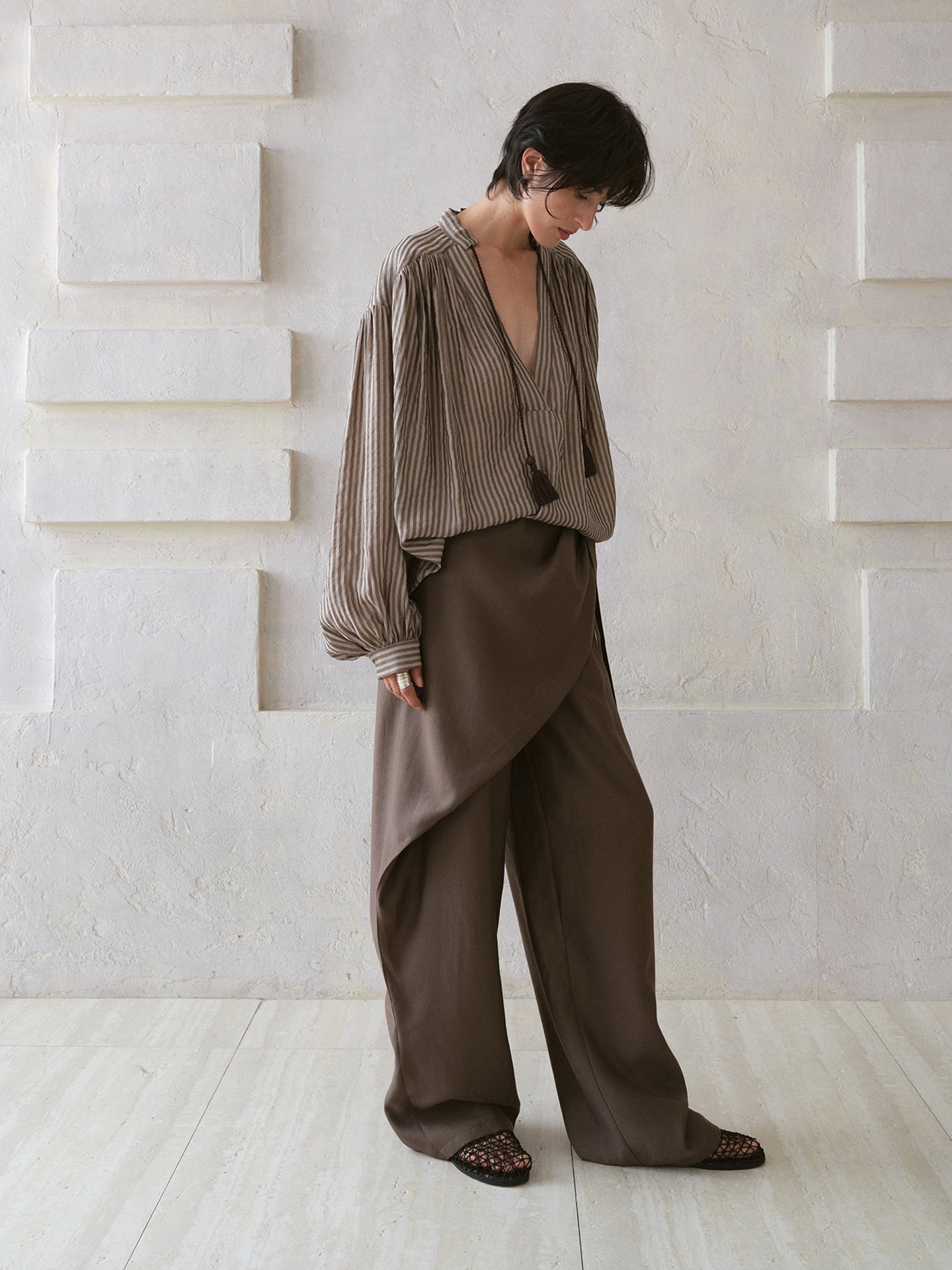 Earl Grey Pleated Top