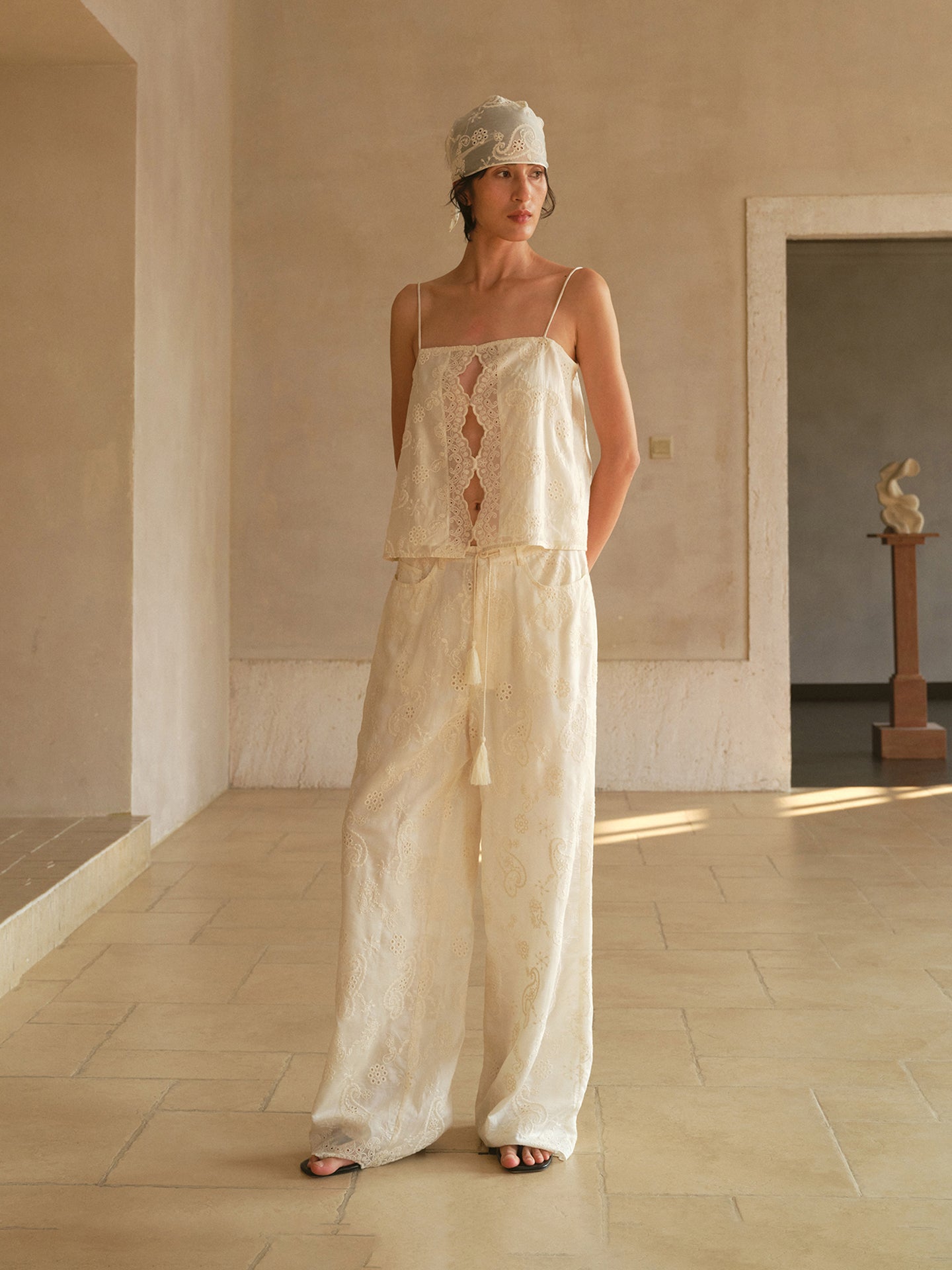 Ivory Embroidery Top