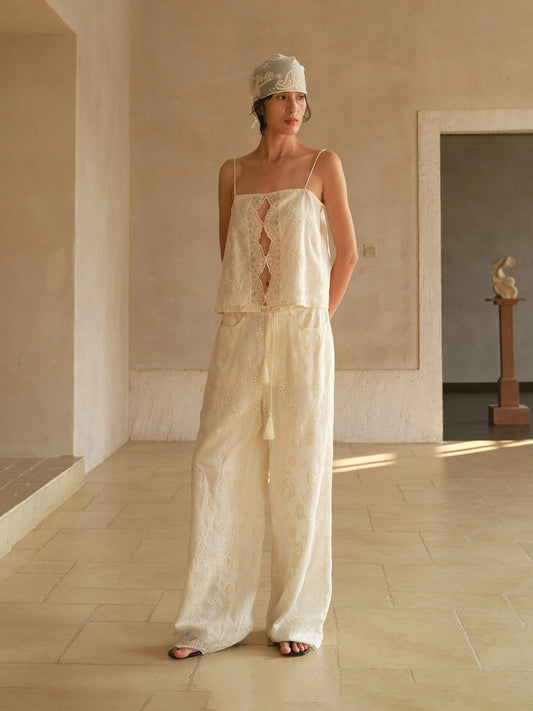 Ivory Embroidery Top
