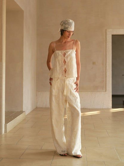 Ivory Embroidery Top
