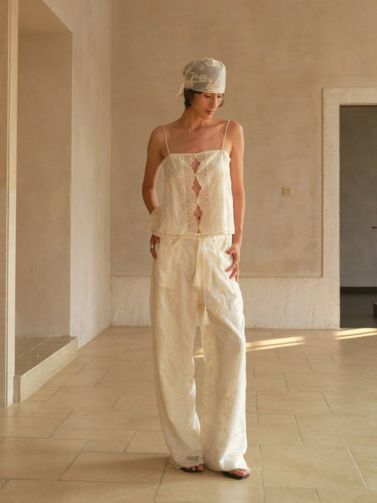 Ivory Embroidery Top