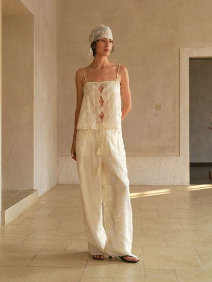 Ivory Embroidery Top