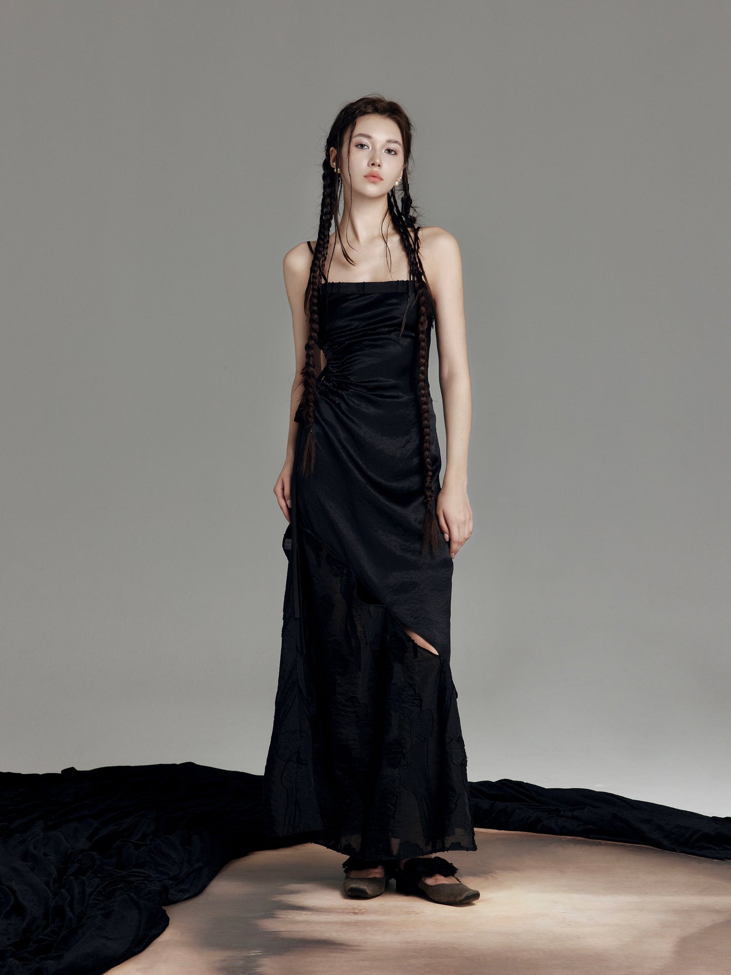 Black Spaghetti Strap Maxi Dress