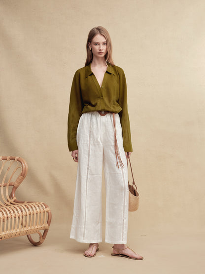 Chiffon Semi-sheer Knit Blouse