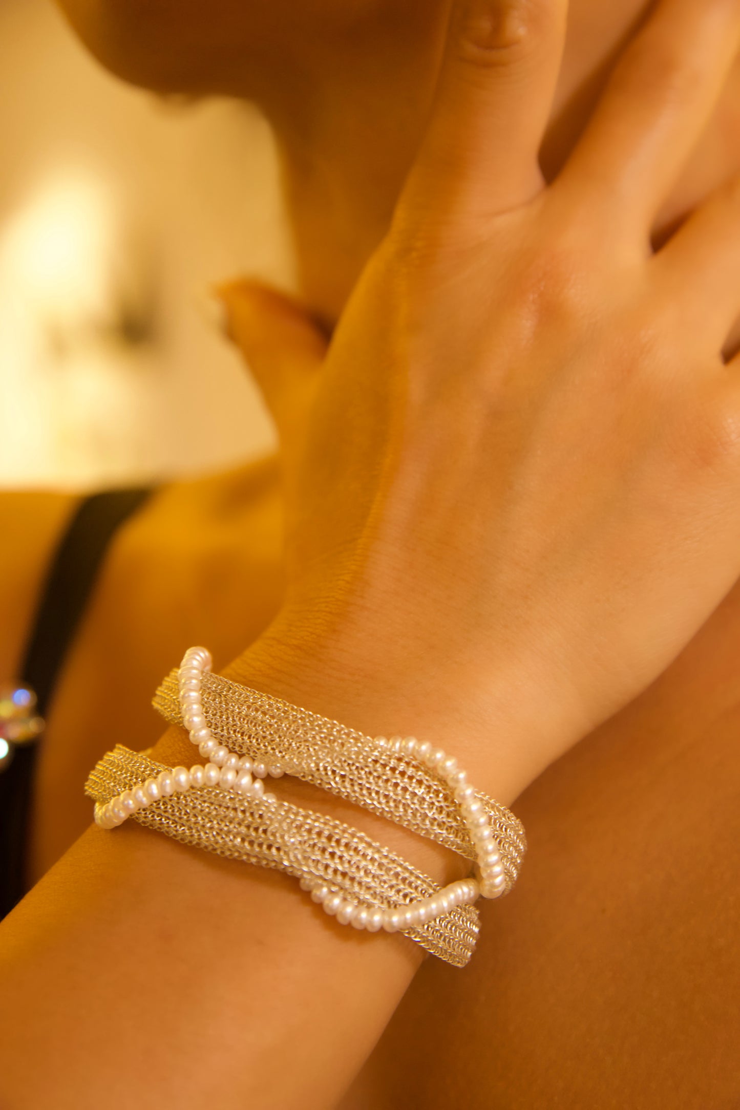 Chasing Light Series - Pearl Chain Woven Bracelet