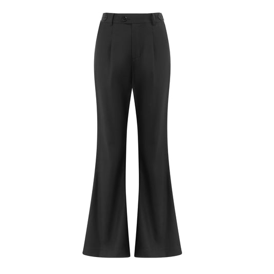 Wide-leg slit women's trousers