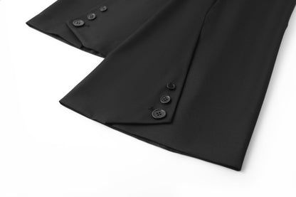 Wide-leg slit women's trousers