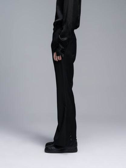 Wide-leg slit women's trousers