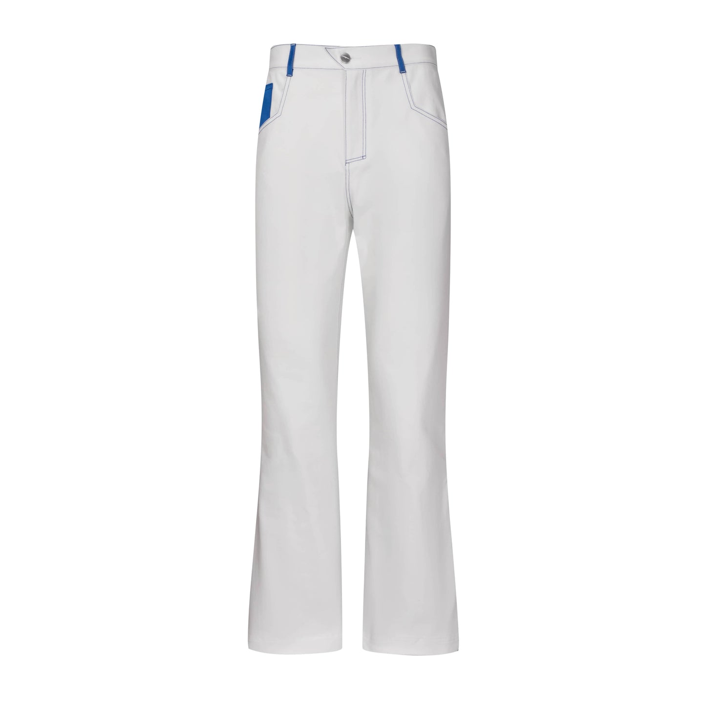 Color-blocked leather pants