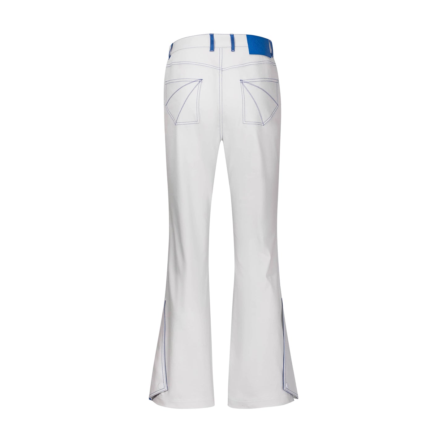 Color-blocked leather pants