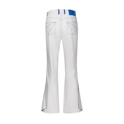 Color-blocked leather pants