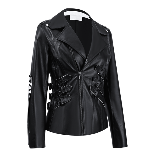 Human Skeleton Leather Jacket