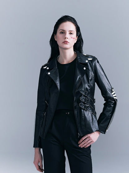 Human Skeleton Leather Jacket