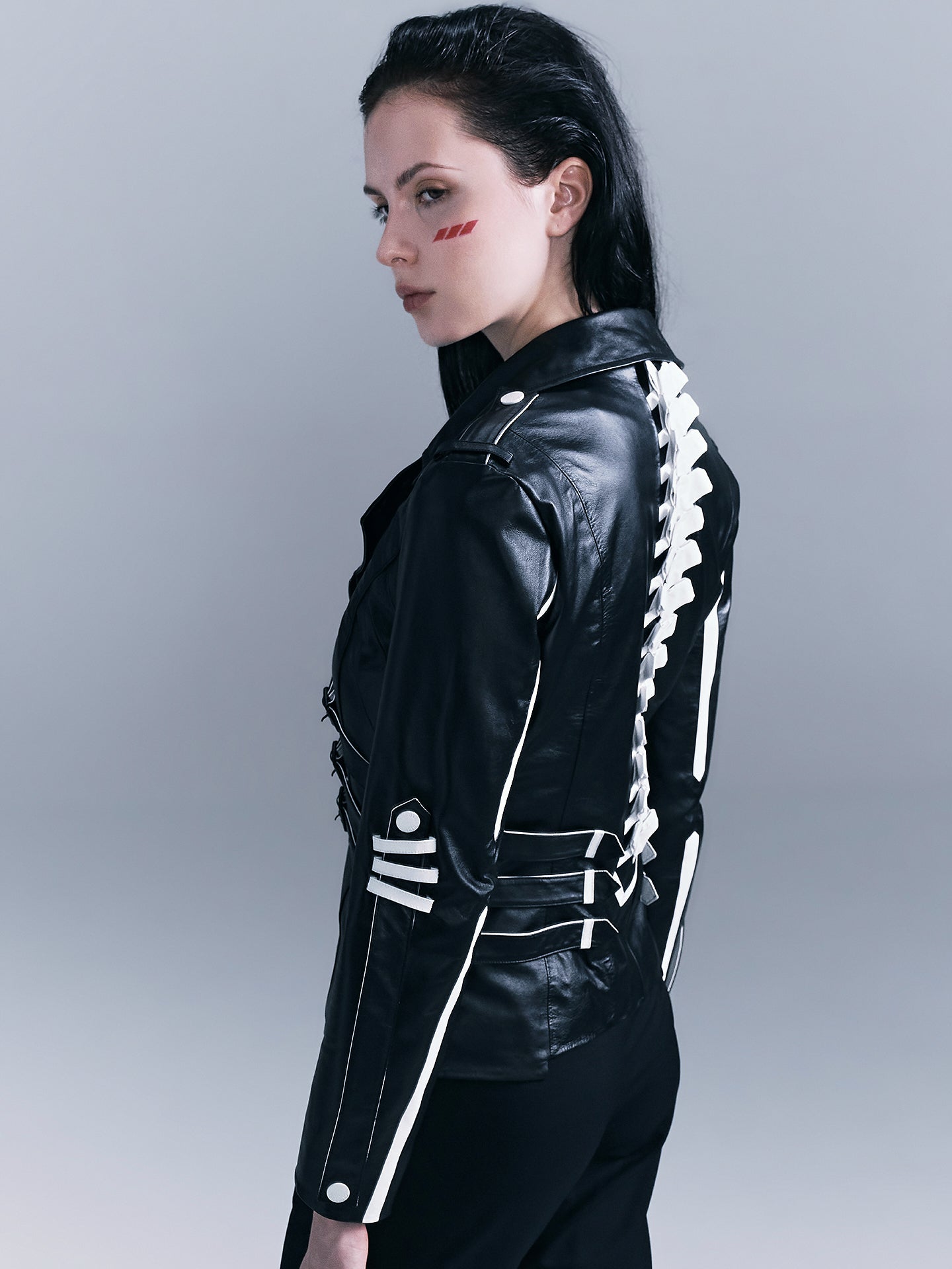 Human Skeleton Leather Jacket