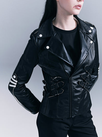 Human Skeleton Leather Jacket