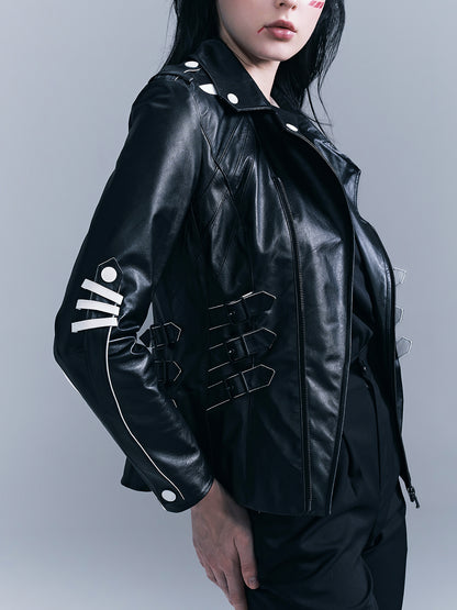 Human Skeleton Leather Jacket