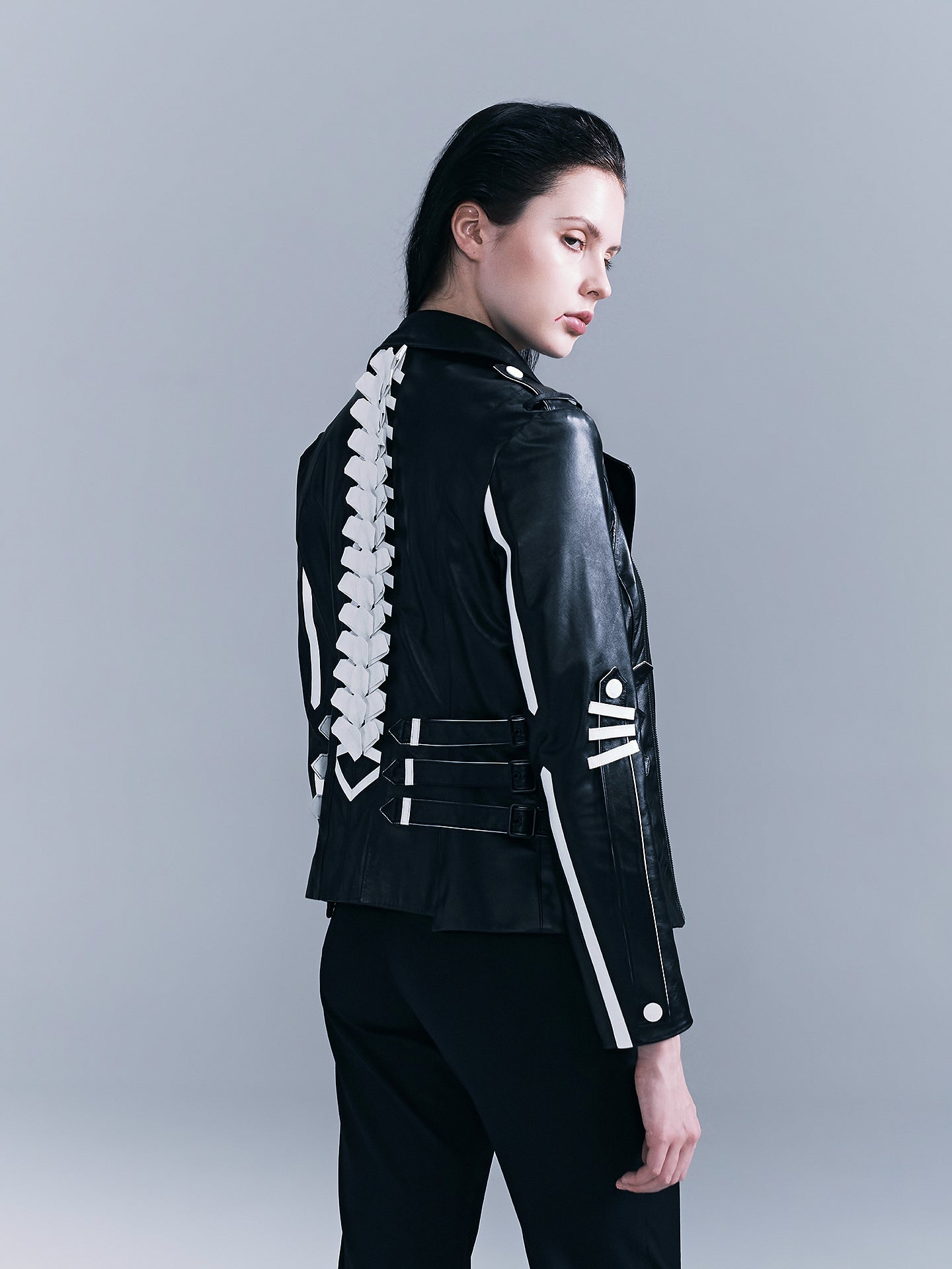 Human Skeleton Leather Jacket