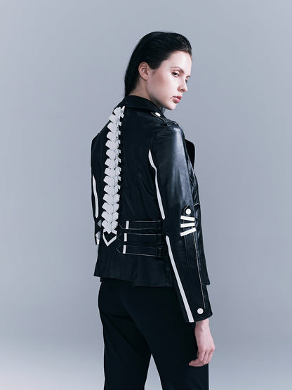 Human Skeleton Leather Jacket