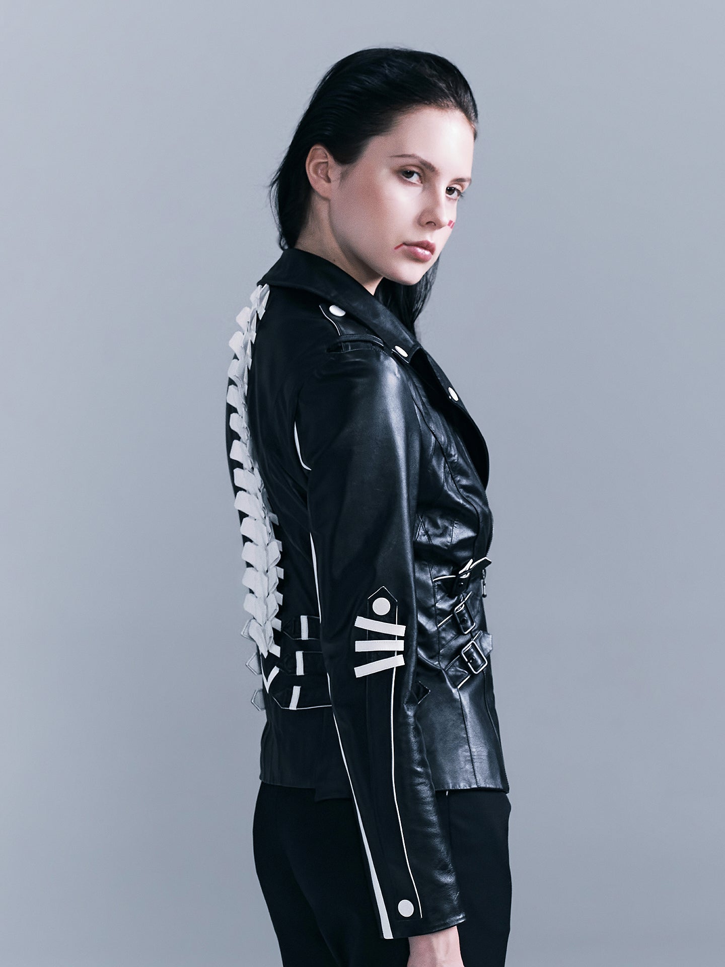 Human Skeleton Leather Jacket