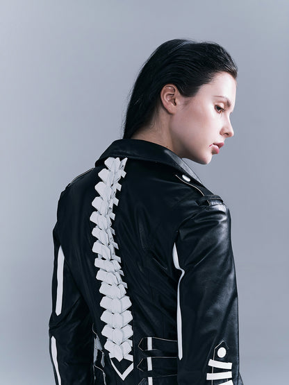 Human Skeleton Leather Jacket