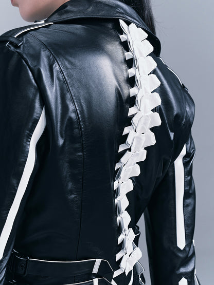 Human Skeleton Leather Jacket