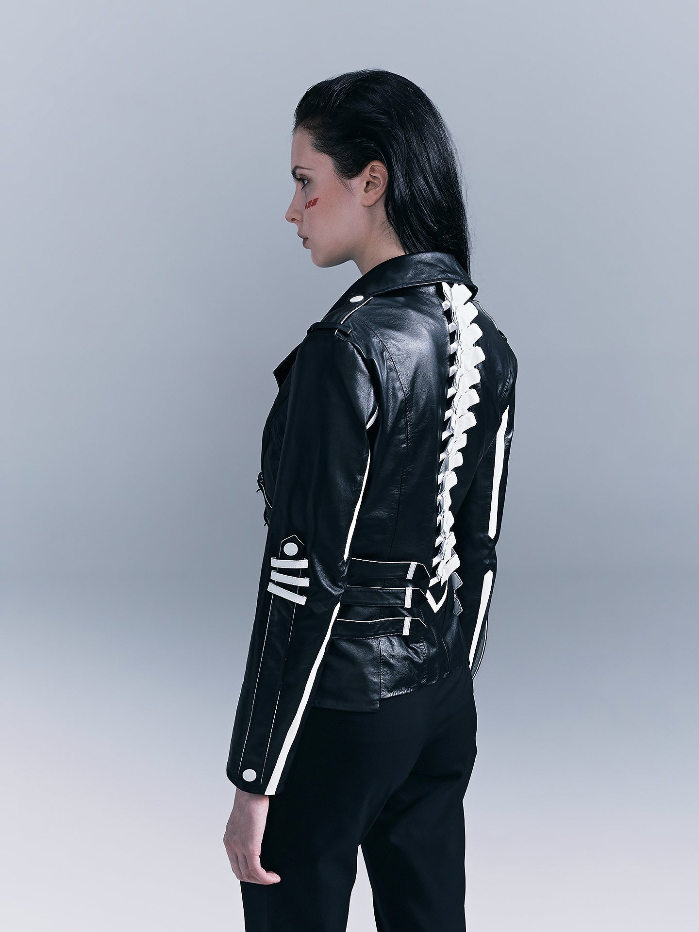 Human Skeleton Leather Jacket