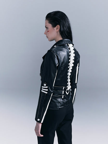 Human Skeleton Leather Jacket