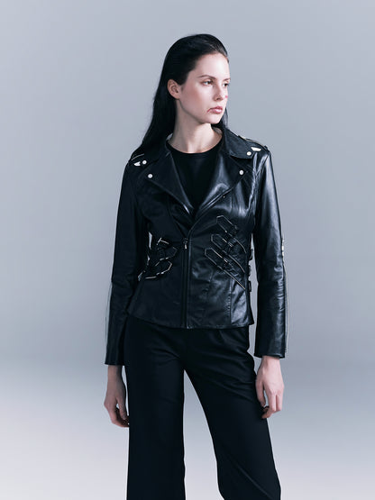 Human Skeleton Leather Jacket