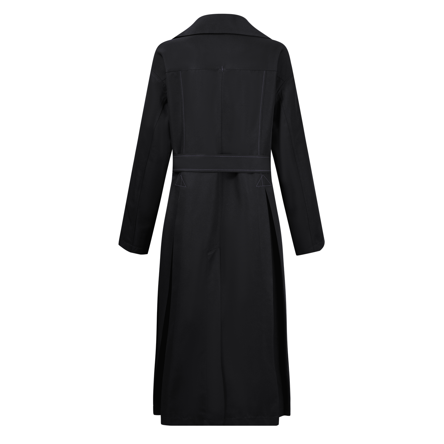 Hydrangea-patterned trench coat