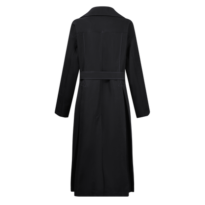 Hydrangea-patterned trench coat