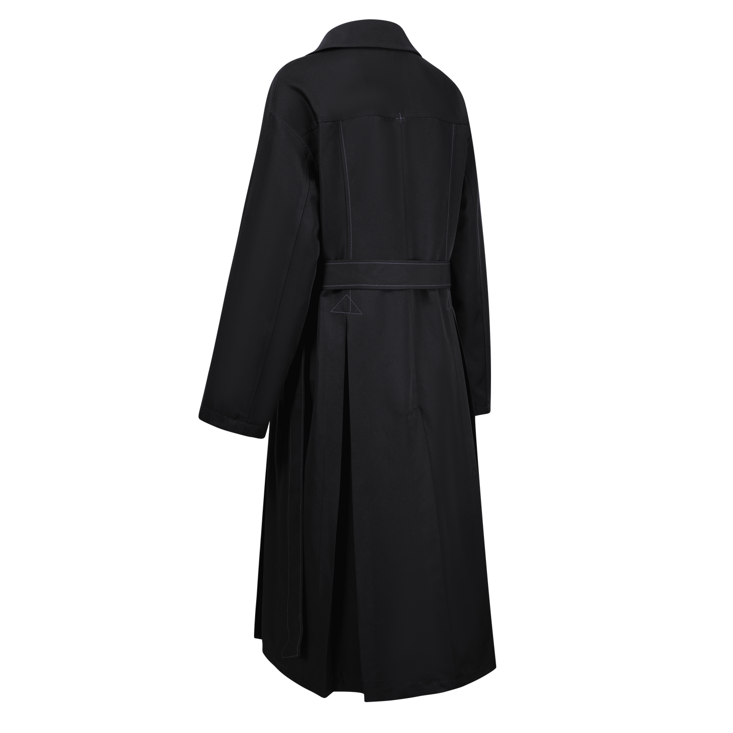 Hydrangea-patterned trench coat