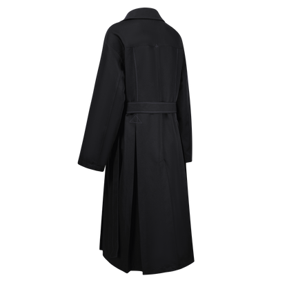 Hydrangea-patterned trench coat