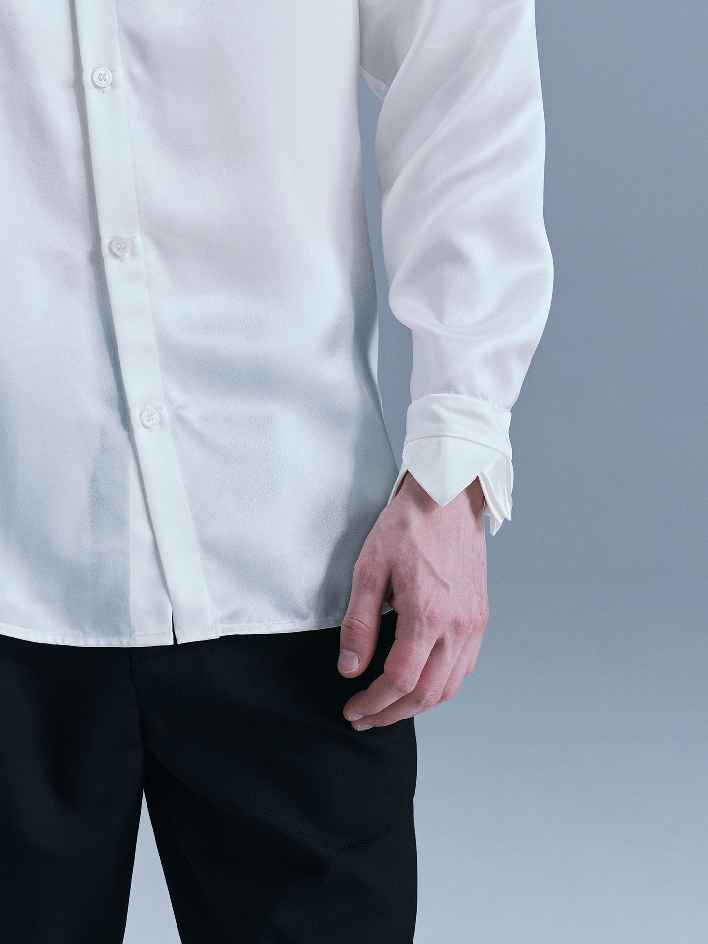 Crown-cuff Men's Shirt White
