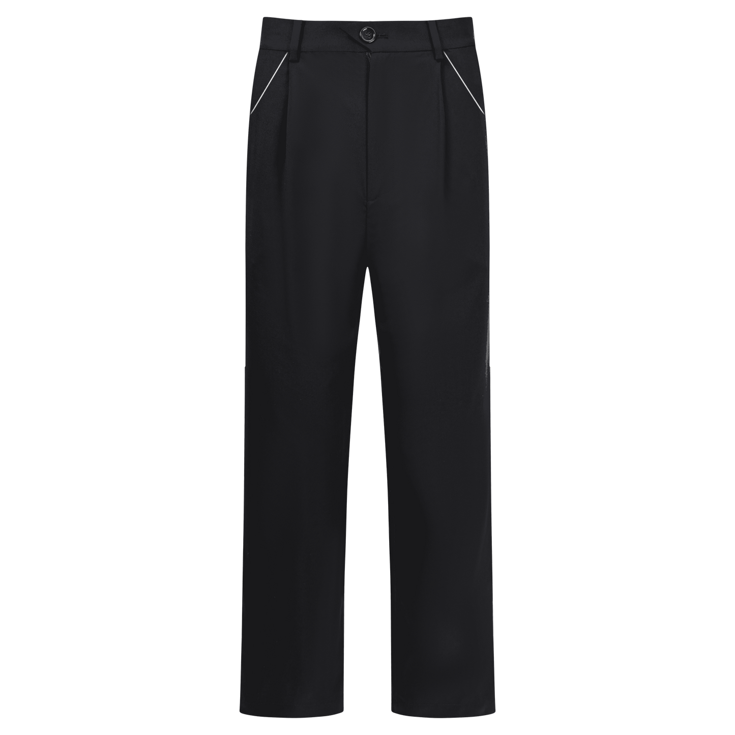 Pocketed White-Edged Men's Trousers