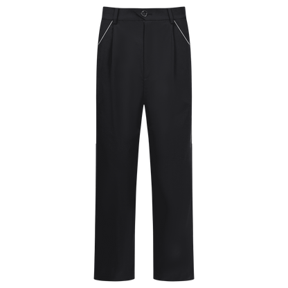 Pocketed White-Edged Men's Trousers