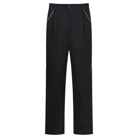 Pocketed White-Edged Men's Trousers