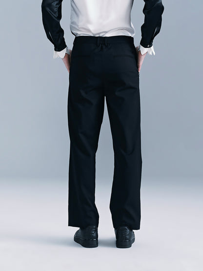 Pocketed White-Edged Men's Trousers