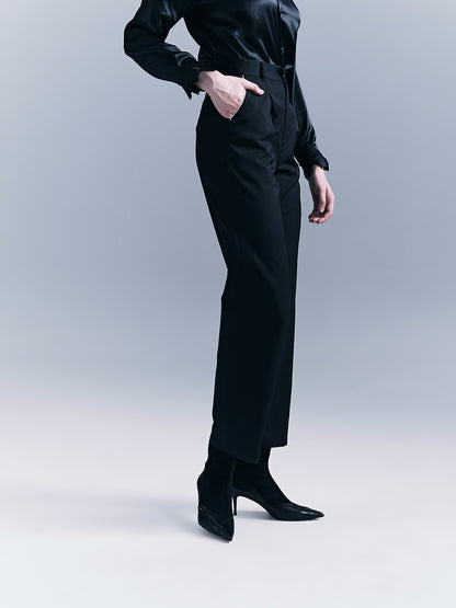 Pocketed White-Edged Women's Trousers