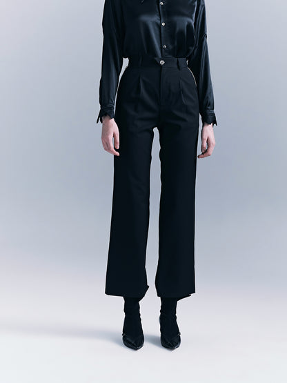 Pocketed White-Edged Women's Trousers