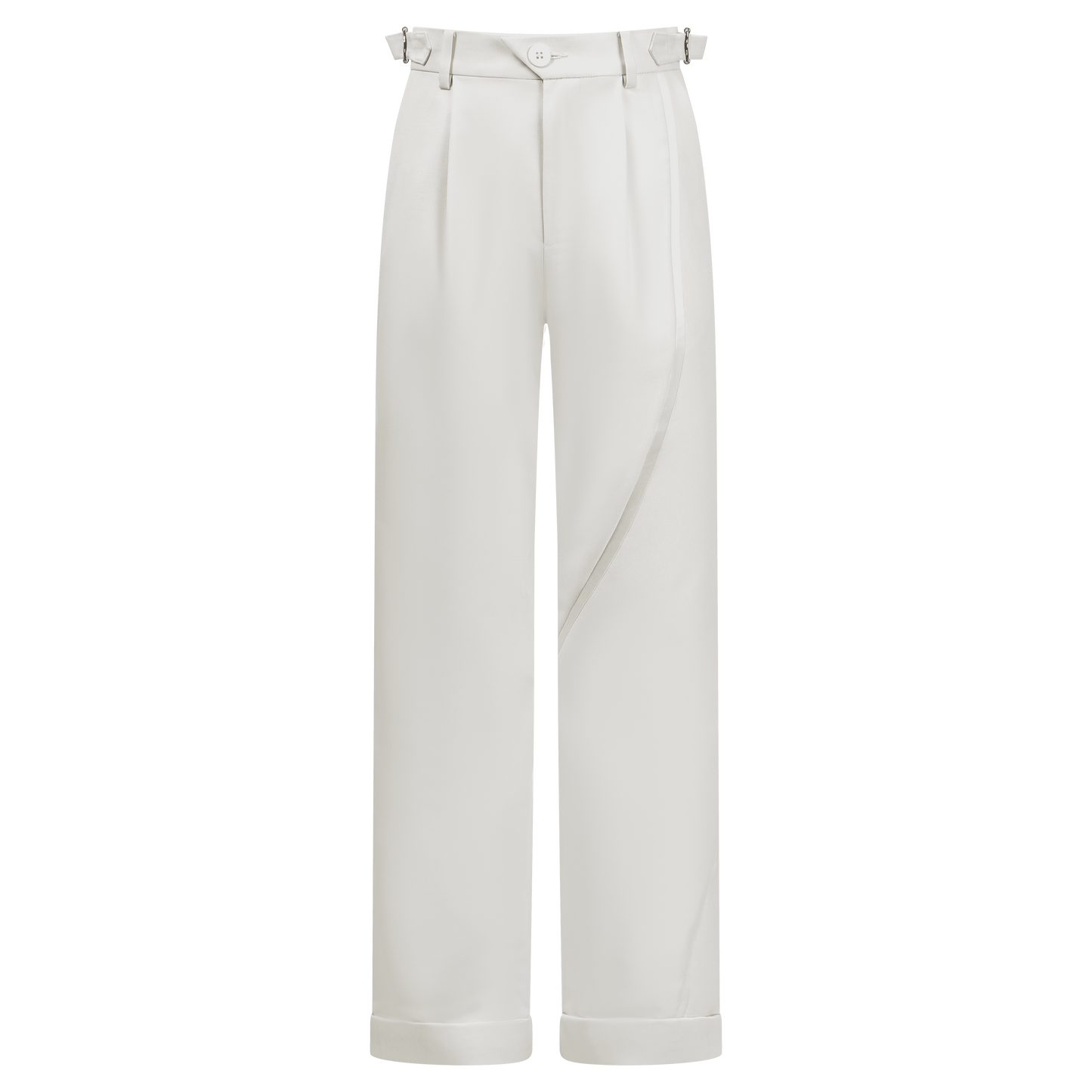 Wool blend acetate twill women's trousers
