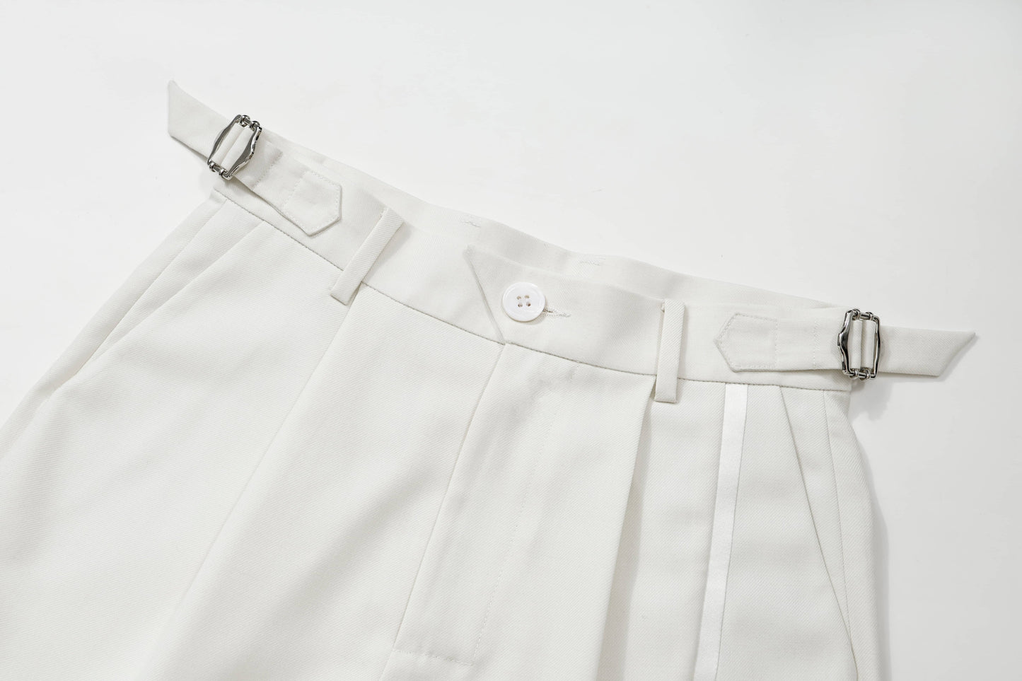 Wool blend acetate twill women's trousers