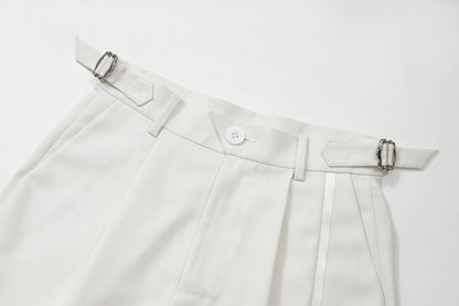 Wool blend acetate twill women's trousers