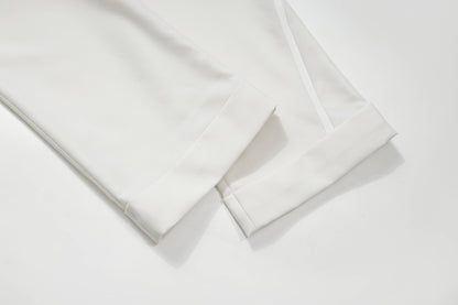 Wool blend acetate twill women's trousers