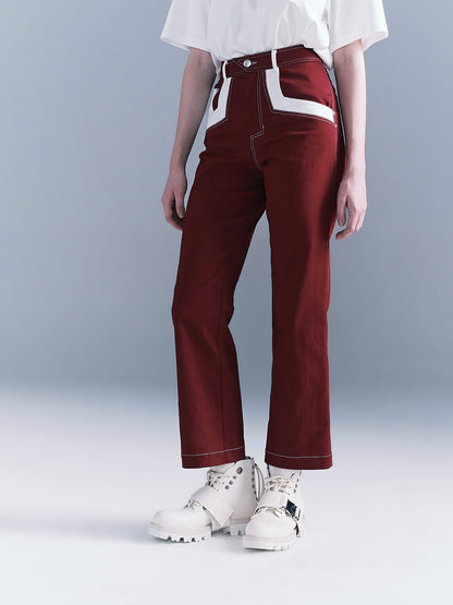Pocket contrast denim jeans