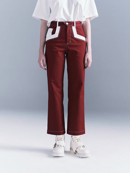 Pocket contrast denim jeans