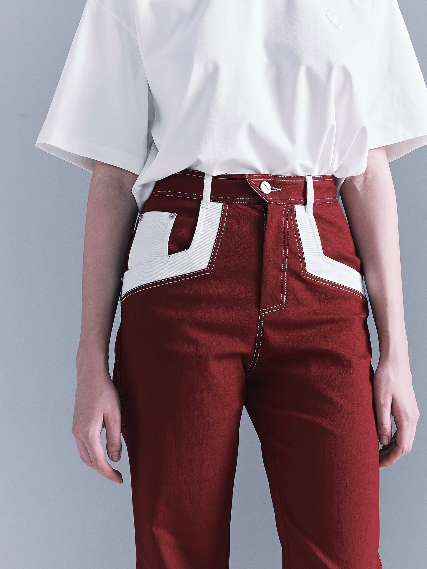 Pocket contrast denim jeans