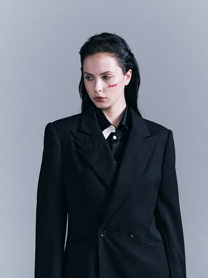 houndstooth Layered collar suit