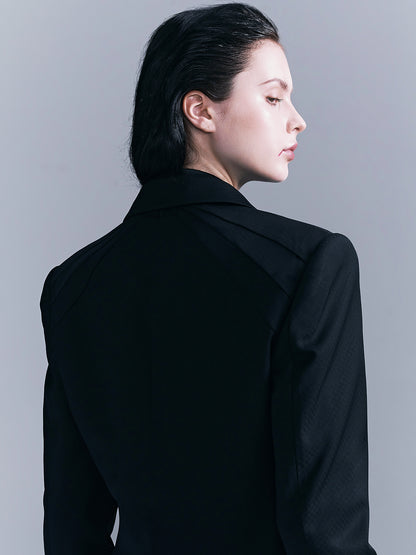 houndstooth Layered collar suit